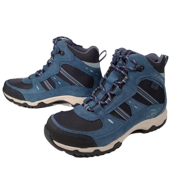 NEW LL Bean Hiking Boots Women 8.5 WIDE Trail Model 4 Slate Raw Indigo 299640 - Picture 2 of 14